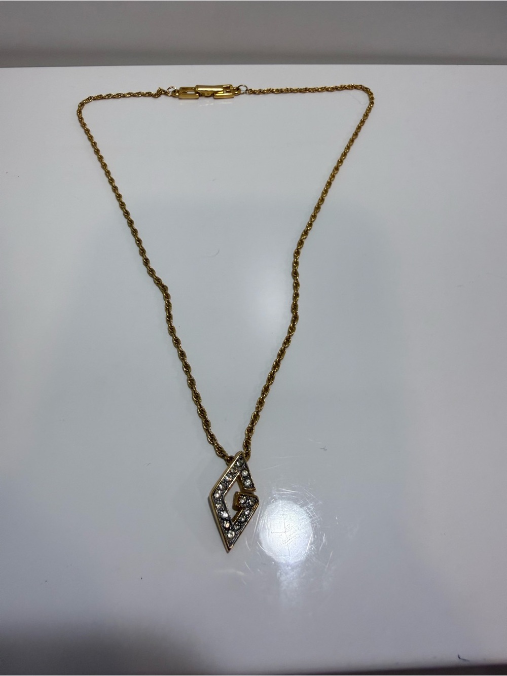 Givenchy Gold Plated Necklace with Rhinestones